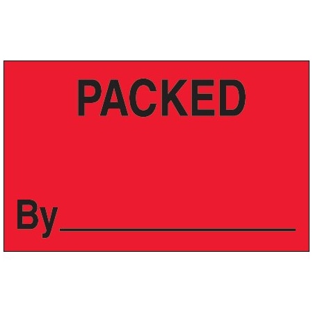Bsc Preferred 1 1/4 x 2'' - ''Packed By'' Fluorescent Red Labels BUY00016261